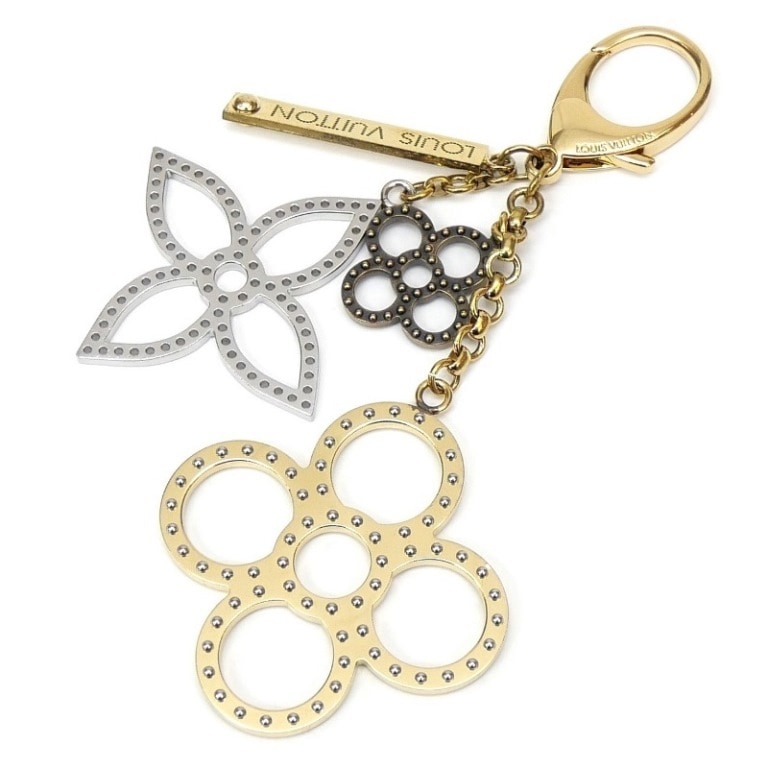 ルイヴィトン LOUISVUITTON ビジューサック タパージュ バッグチャーム キーホルダー M66350 ゴールドシルバー 【中古】