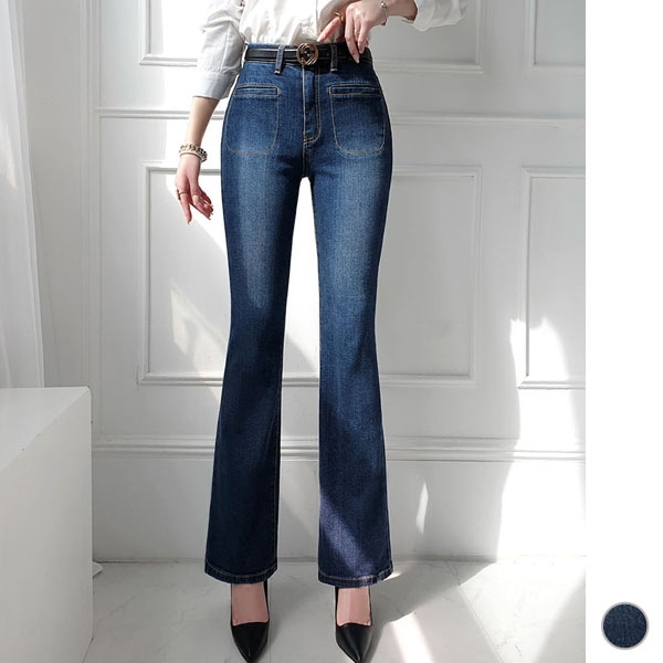 パンツ レディース ボトムス デニム ブーツカット ベルボトム フレア タイト 綿 コットン カジュアル おしゃれ 上品 春 秋 冬 韓国 to25061