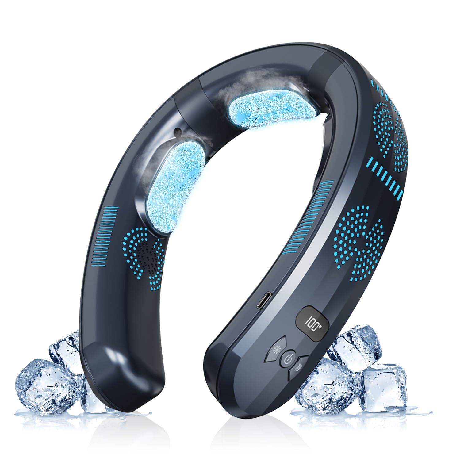 ネッククーラー 首掛け扇風機【新改良ネックファン冷暖両用2025高級版】 冷却プレード付き 瞬間冷却 大容量 長時間連続使用 360サラウンド風 2段階風量 3段階 Type-C充電式 静音設計