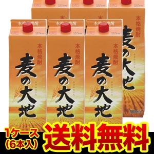 焼酎 麦焼酎 麦の大地 25度 パック 1.8L6本 むぎ焼酎 RSL