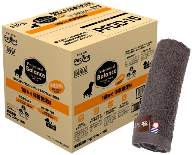 プロフェッショナル バランス １歳から体重管理用 6kg【犬想いオリジナル 今治ハンドタオルセット】【タオルカラー モカ】【正規品】