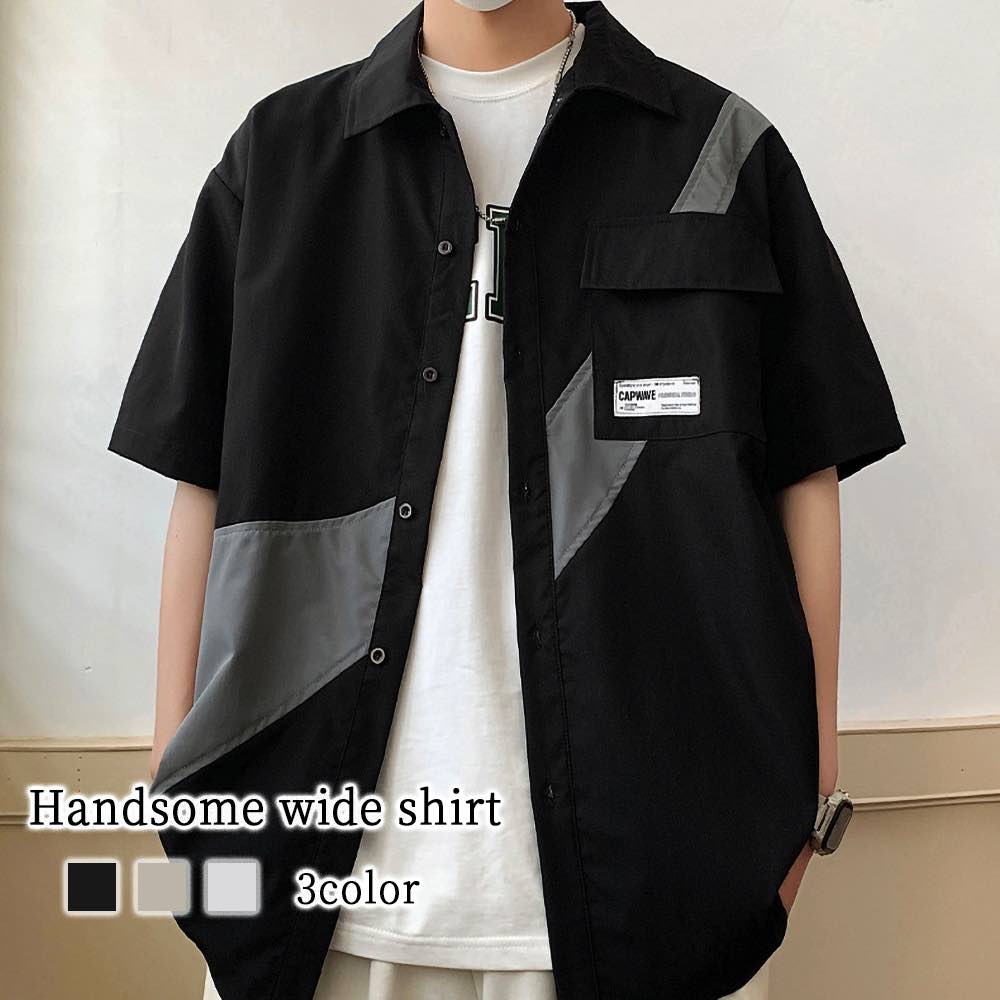 シャツ メンズ ハンサムワイドシャツ オシャレ ドルマン フランネル 大きいサイズ ブランド ノーカラー 肌着 ネルシャツ ビジネス おもしろ 半袖 オフィス 春 ゴルフ 派手 コーデ 七分袖 カジュ 4,944円