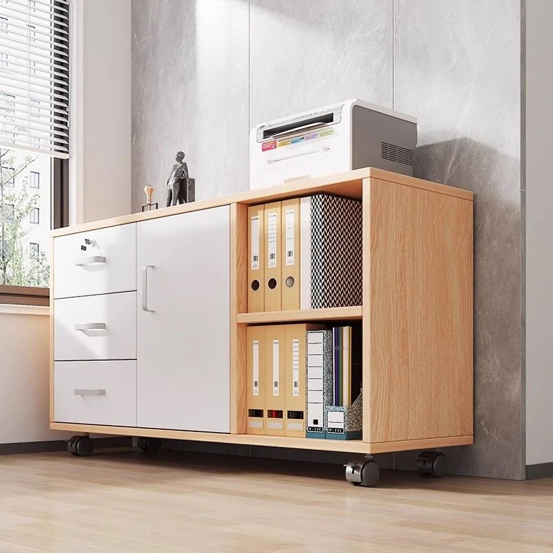 オフィスファイルキャビネットテーブル下の収納キャビネット鍵付き収納キャビネットオフィスキャビネットワークステーションサイドキャビネット引き出しキャビネット木製ローキャビネット