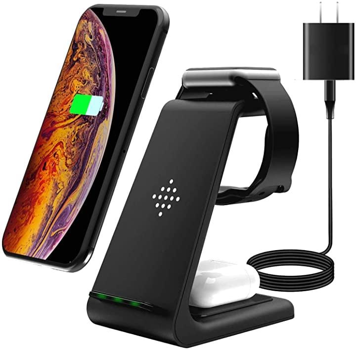 SHARE BEAUTY ワイヤレス充電器 置くだけ充電 Qiスマホ機種全対応 3in1急速充電 黒( Black)