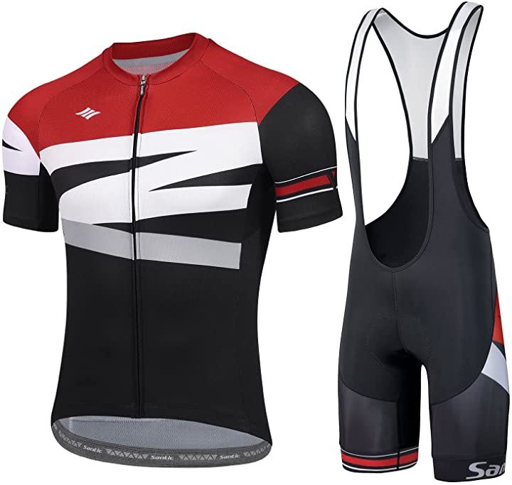 メンズ サイクルジャージ 上下セット 半袖 サイクルウェア サイクリング ジャージセット ビグパンツ 自転車ウェア 4Dパッド ロードバイク 夏 吸汗速乾 通気 弾力(レッド, M) 6,042円