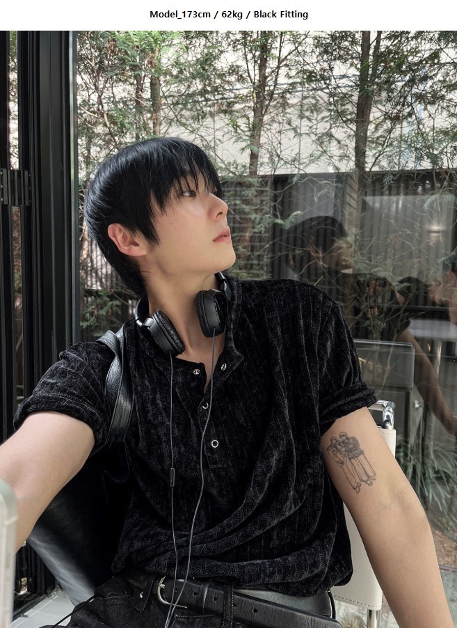 [COSYHARU公式]Beloa Golgi Henley Neck Short Sleeve