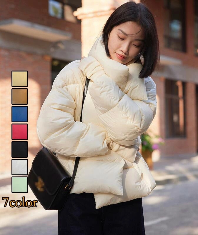 送料無料可愛い ダウンコート 秋冬新作 ハイエンド 厚手 レディース 通勤 O L ダウンジャケット 女性 暖かい おしゃれ 通学 軽いダウン 冬物 キレイめ 防寒対策 ショート丈 中綿コート カ