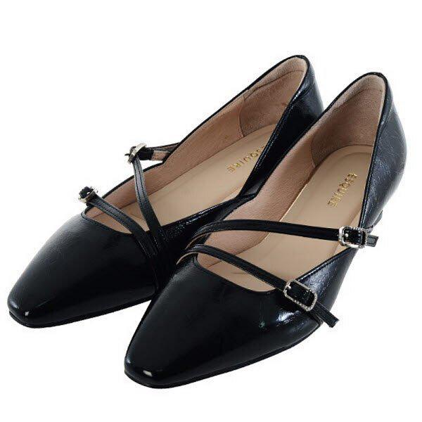 [] 女性セミツーバンドパンプス 3CM(EQFSHP900BK) (P003771941)
