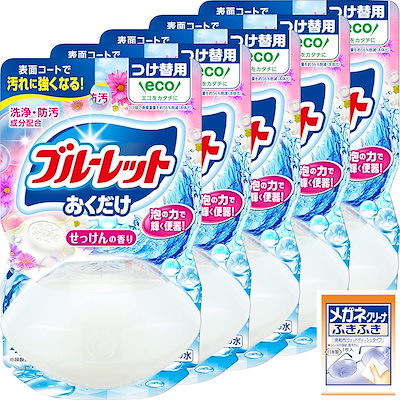 他サイト： 【Amazon.co.jp限定】 【まとめ買い】液体ブルーレットおくだけ トイレタンク芳香洗浄剤 せっけんの香り 詰め替え用 70ml×5個 メガネクリーナおまけ付 小林製薬の商品画像