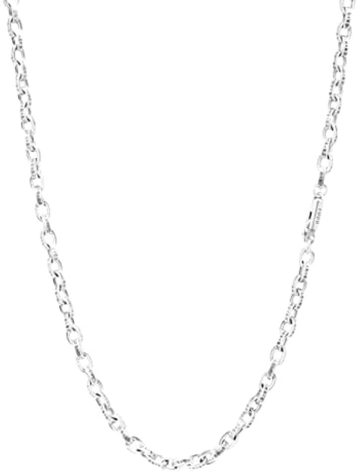 シルバー925 クロスネックレス ツイストチェーン メンズ レディース ペア シルバーネックレス 50