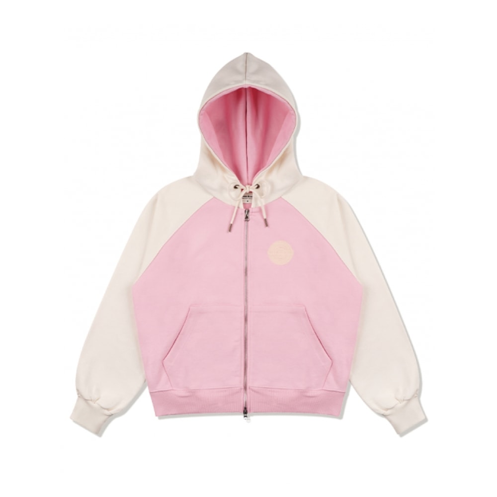 ファビュラスアーカイブ女性用ブラーロゴラグランクロップパーカージップアップピンク (FCE1ZP304W)