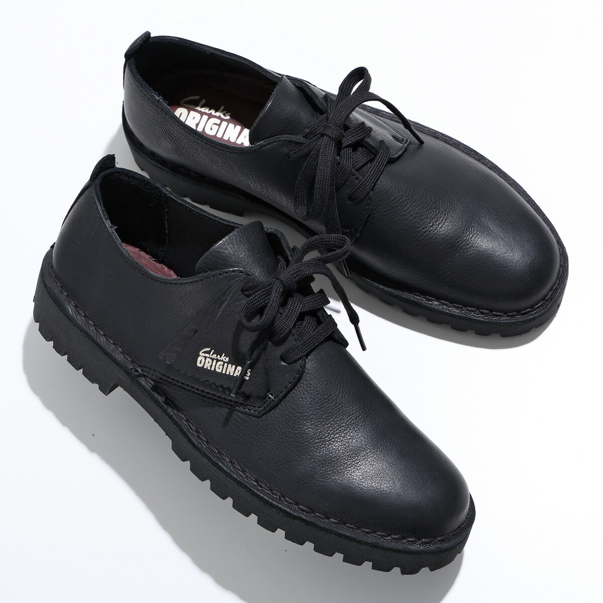 Clarks クラークス レザーシューズ 26179178 DESERT ROCK LO デザートロックロー メンズ プレーントゥ レースアップ ローカット シューズ 靴 BLACK-LEATHER