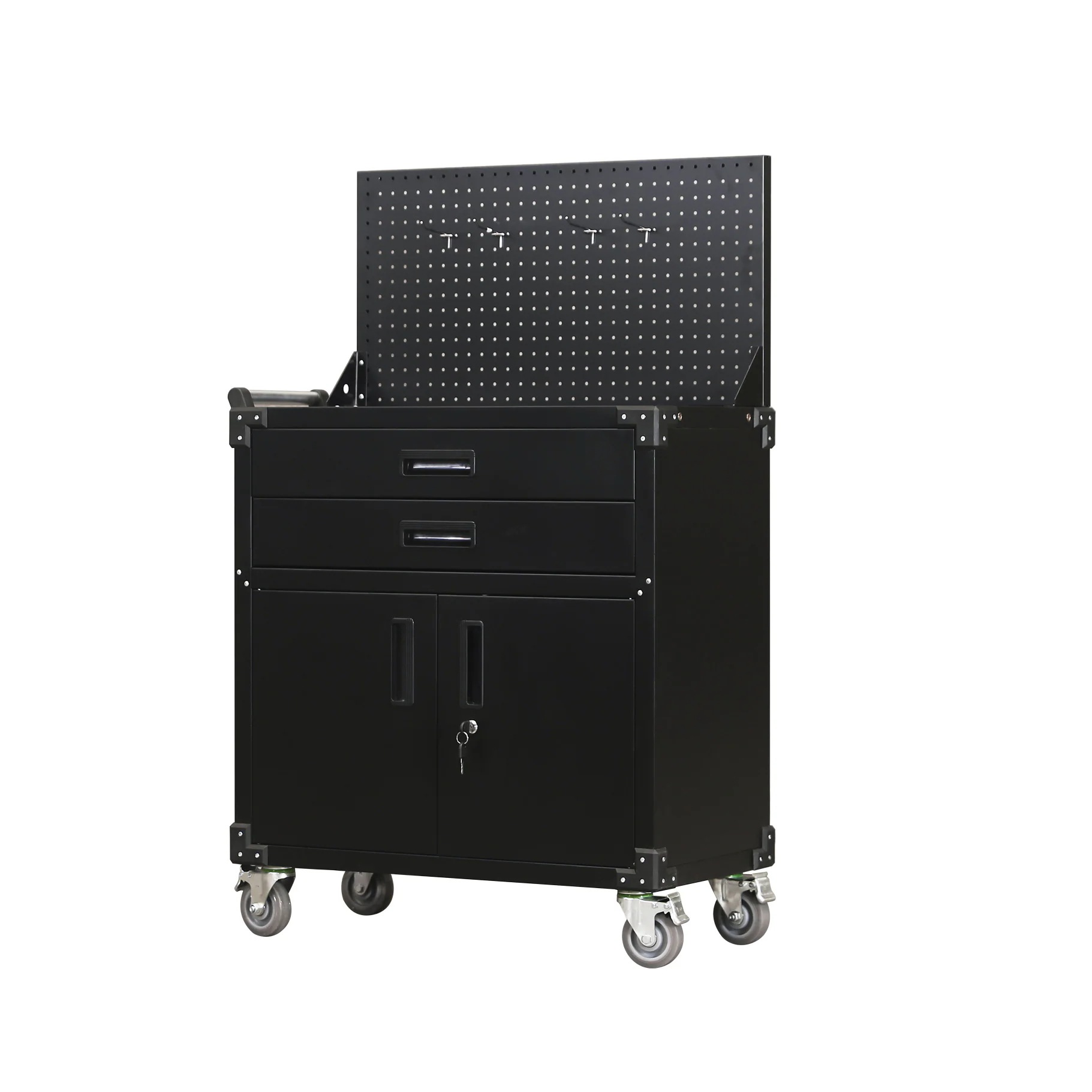 2045ツールキャビネット ツールワゴン ツールカート工具カート 可動棚付き ロールキャビネット スチール ローラーキャビネットハンドル 耐荷重150KG 幅82*奥行き43*高113 フック付 DI