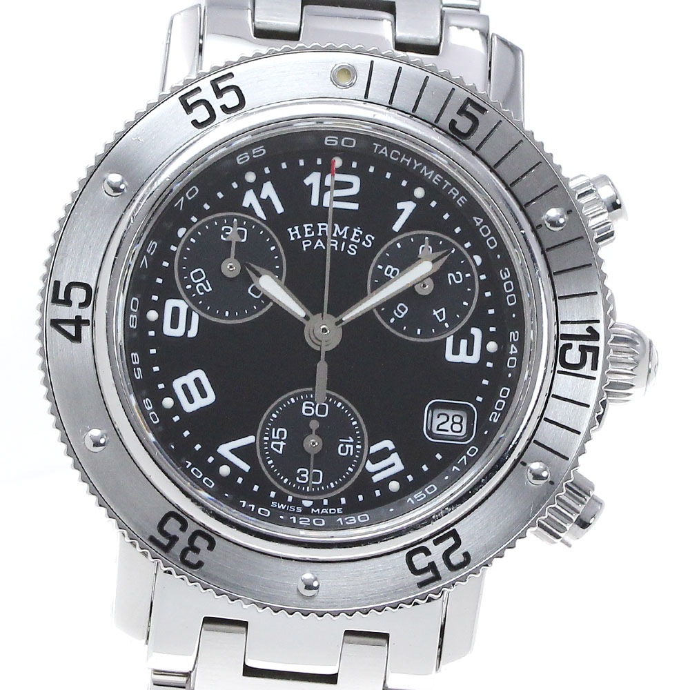 エルメス HERMES CL2.310 クリッパーダイバー クロノグラフ クォーツ レディース _841472【中古】