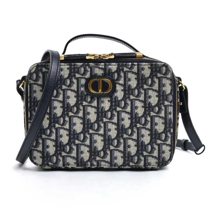Dior ディオール トロッター オブリーク 30 モンテーニュ 2Wayショルダーバッグ ベージュ×ネイビー S2141UTZQ_M928 レディース 中古 美品