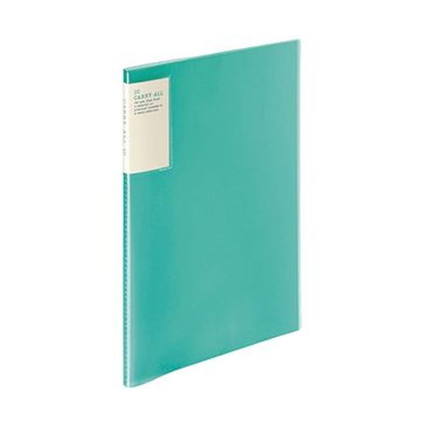 （まとめ）コクヨ クリヤーブック（キャリーオール）固定式・背ポケット A4タテ 10ポケット 背幅9mm 緑 ラ-5002G 1セット（6冊）(×10セット)