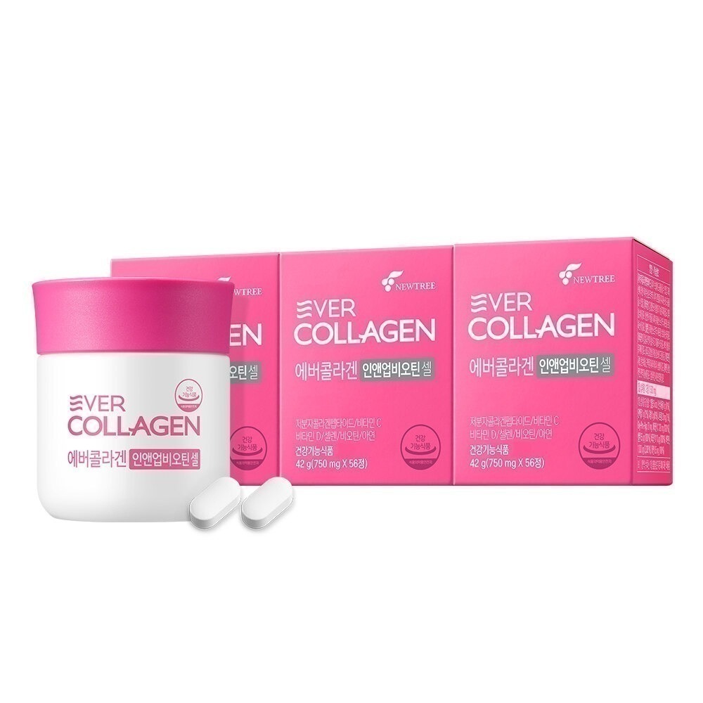 EVER COLLAGEN インアンドアップビオチンセル, 750mg, 112錠（56日分）