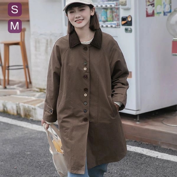レディース コート 春アウター スプリングコート レディース コート 春アウター トレンチコート 丸襟 ミディアム丈 ジャケット レディース ジャケット テロンチ 秋 ゆるコート 韓国風 シンプル 無