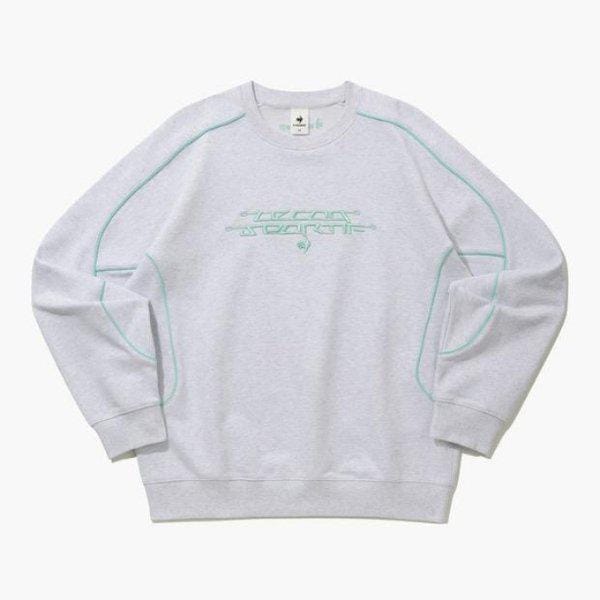 長袖Tシャツ NQJ QQ123LFS21-WMG パイピング ロゴ刺繍 スウェットシャツ / WHITE MELANGE