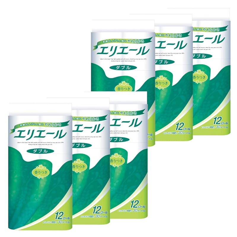 【即納】エリエール トイレットペーパー 30m×72ロール(12ロール×6パック) ダブル パルプ100% リラックス感のある香り 【ケース販売】