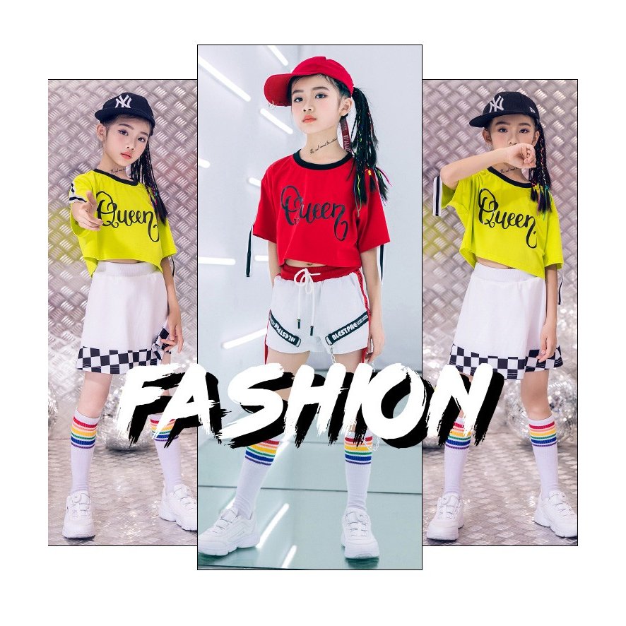キッズ ダンス 衣装 韓国 チアガール 女の子供個性 セットアップ ヒップホップ シャツ パンツ 原宿系 スカート 韓国子供服 演出服 チェック柄