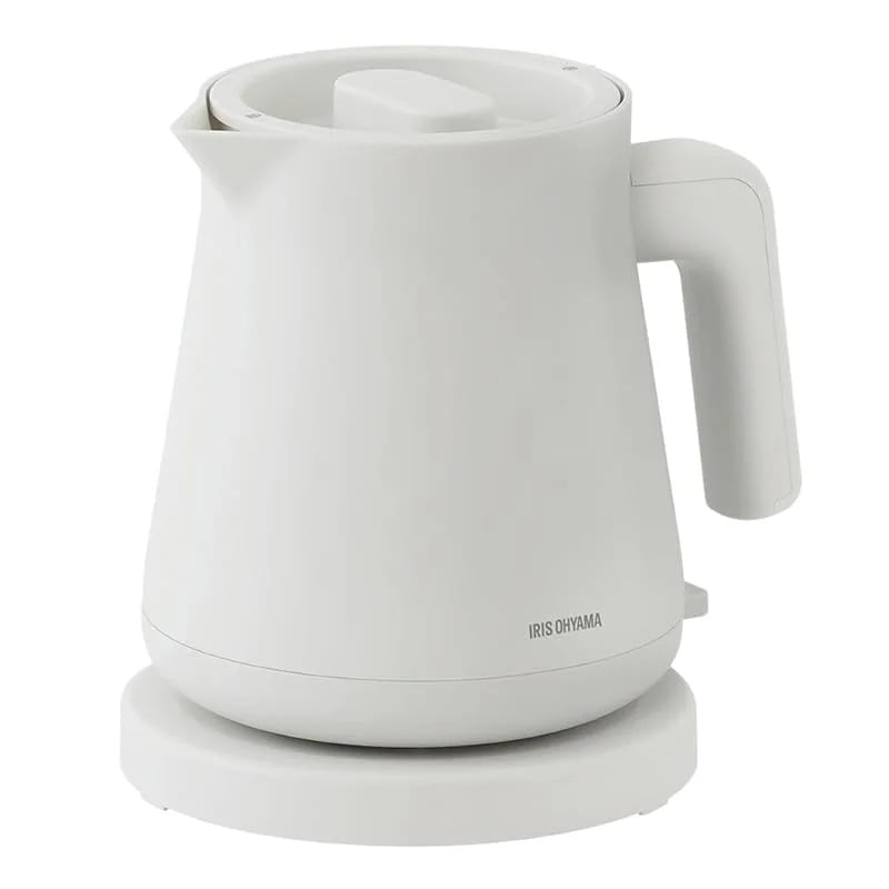 【即納】【転倒湯漏れ防止】アイリスオーヤマ 電気ケトル 800ml 1250W スピード沸騰 空焚き防止 自動電源オフ 安心安全 シンプル お手入れ簡単 ホワイト IBKT-800-W