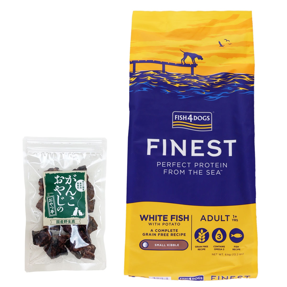 ファイネスト オーシャンホワイトフィッシュ 小粒 6kg【国産鹿ラング15g付き】