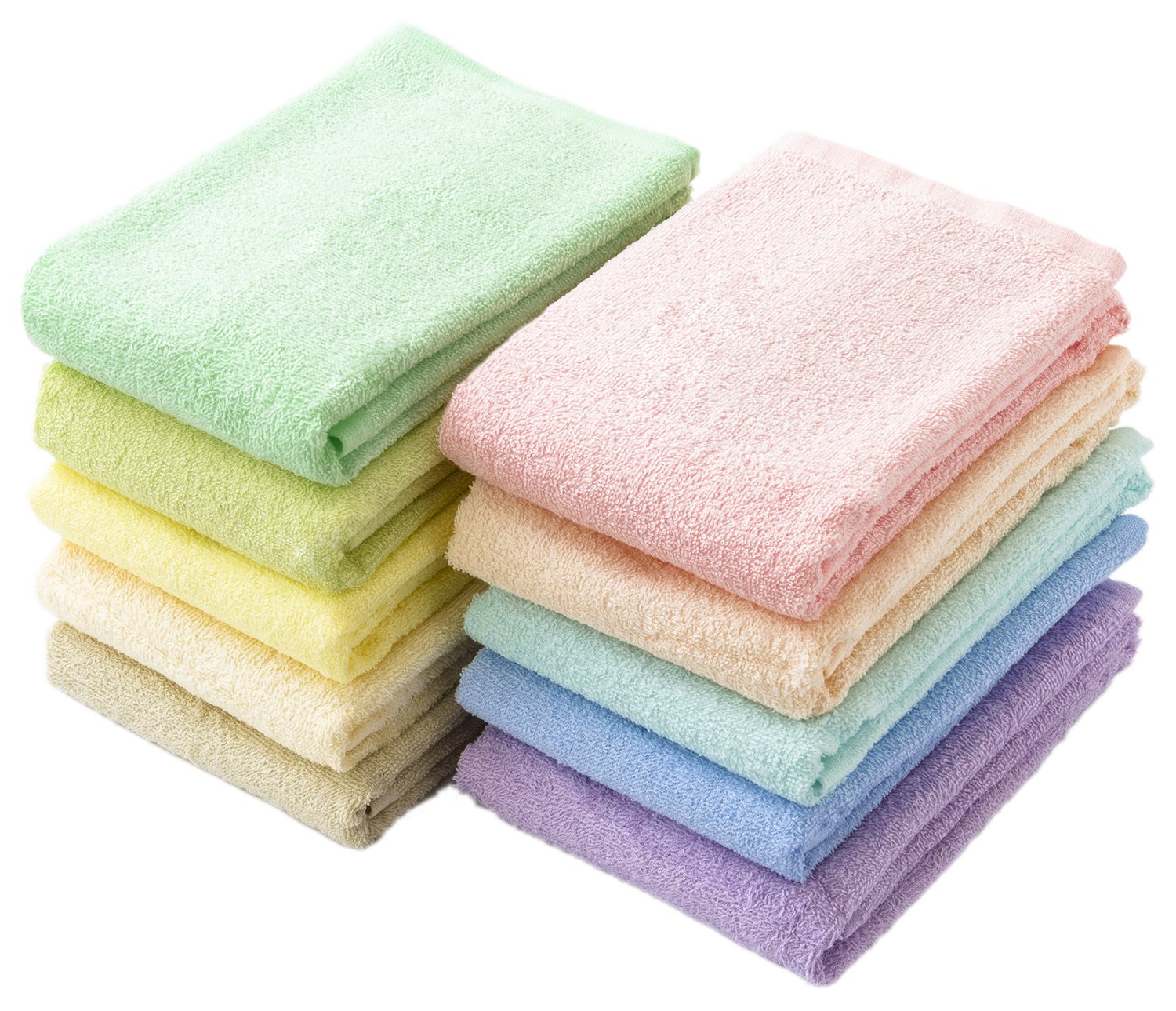 コスギゼン(Kosugizen) フェイスタオル コットン 10色 34×80 徳用カラータオル 10枚入