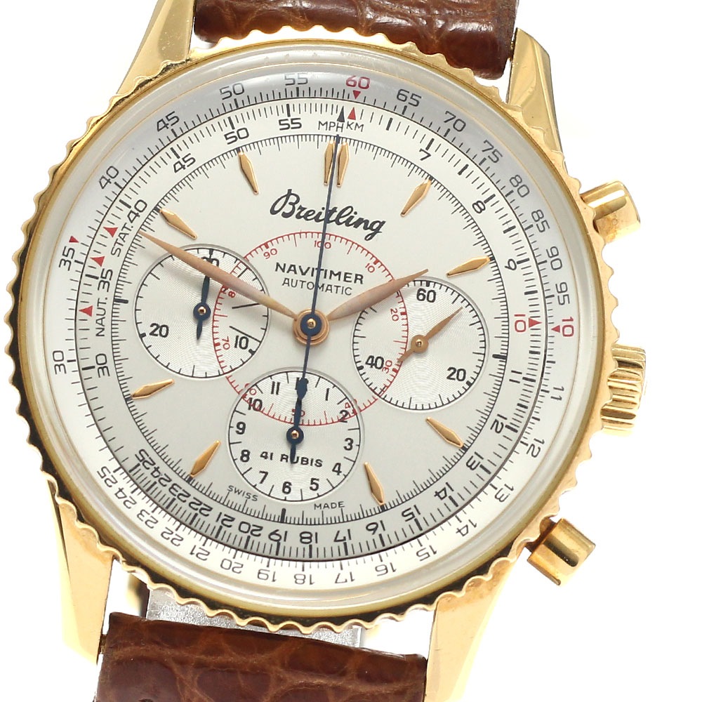 ブライトリング BREITLING H30030.1 ナビタイマー モンブリラン クロノグラフ K18PG 自動巻き メンズ 箱付き_944689【中古】