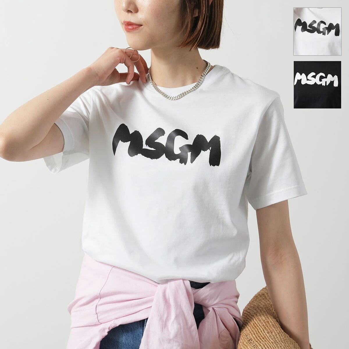 MSGM KIDS エムエスジーエム キッズ Tシャツ S5MSJUTH065 レディース ガールズ 半袖 コットン クルーネック ロゴプリント カラー2色