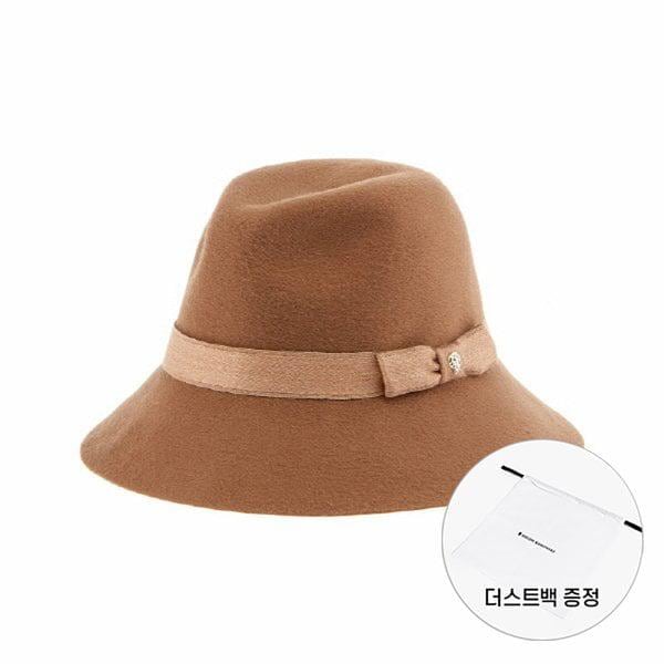HAT51465 CA オルペラ キャメル リボン フェドラ バケットハット