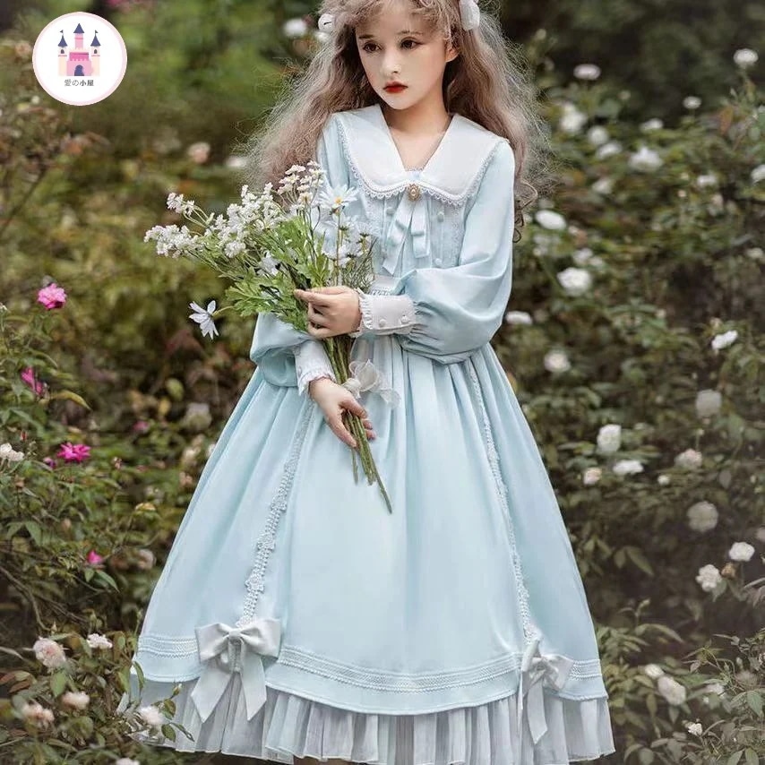 Hot!!!ラブレターopロリータ甘くエレガントな雰囲気常長袖ロリータ秋ワンピース