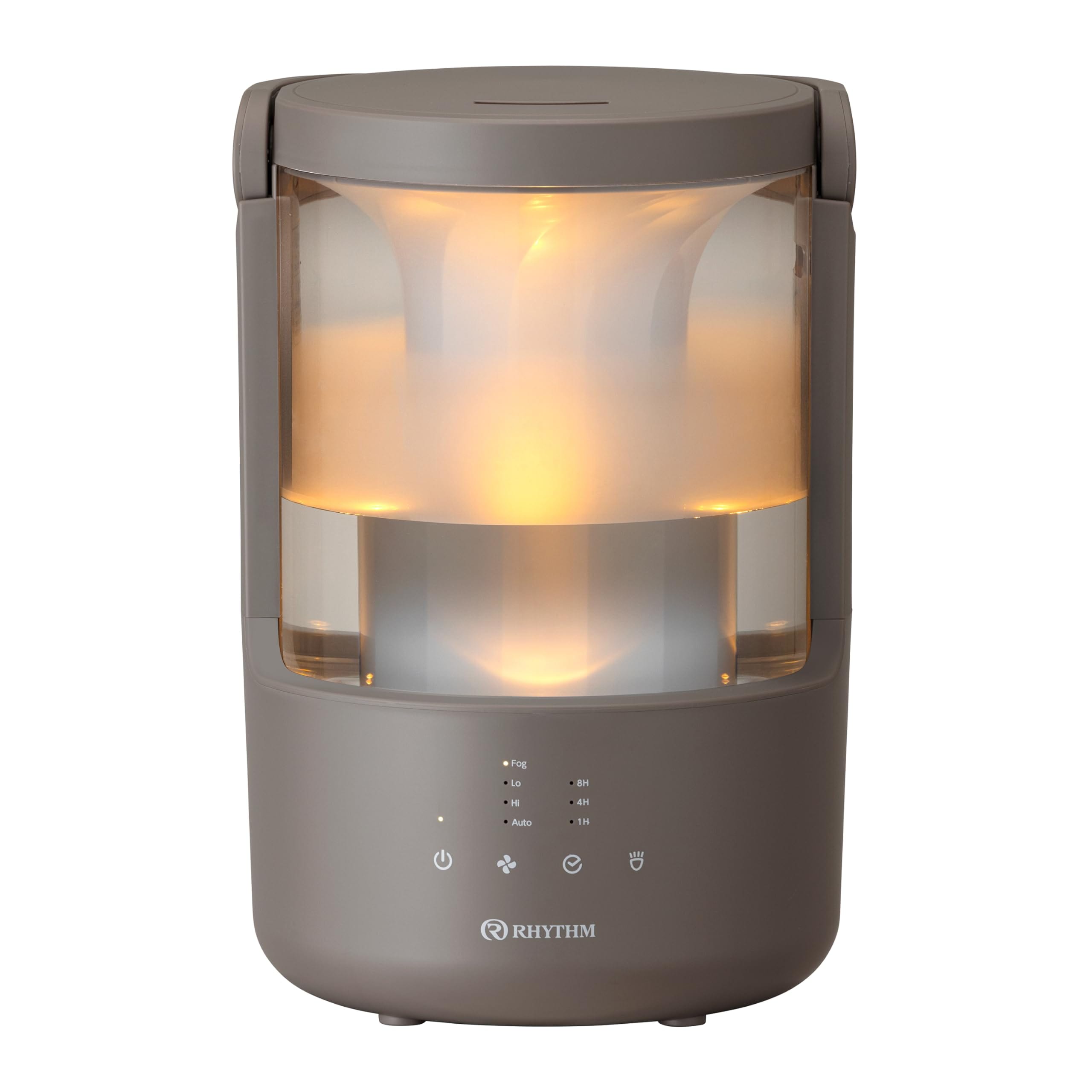 リズム(RHYTHM) 加湿器 超音波式 2025 アロマ対応 お手入れ簡単 タンク乾燥機能 付き 7畳対応 タンク容量 2L 18時間連続加湿 [MIST 250] ウォームグレー 9YYA64RH