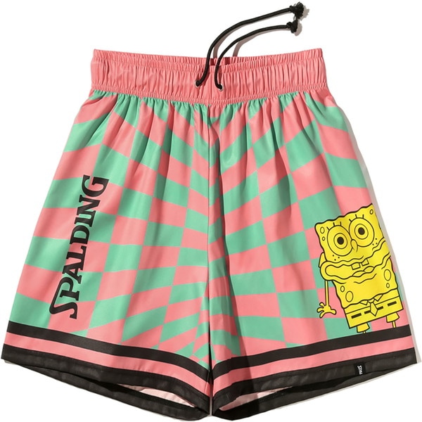 SPALDING スポルディング 布帛ショーツ スポンジ ボブ チェッカーフラッグ バスケットボール WUPフハクハーフ 3／4パ SMP25047S-6243 5,752円