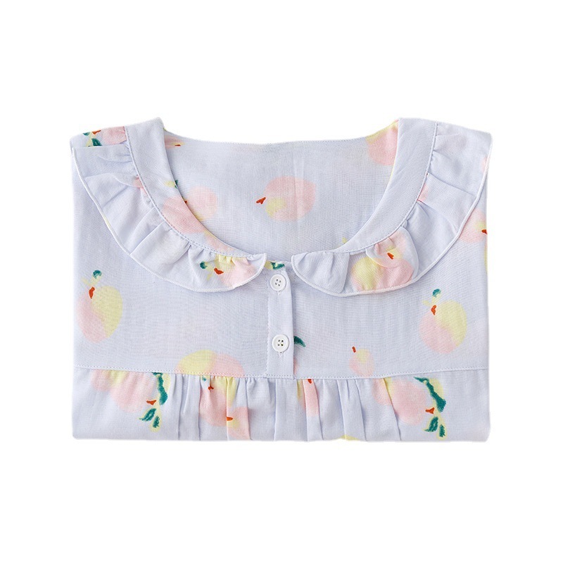 パジャマ 半袖半ズボン 前開き 綿100 韓国 セット ルームウェア 大きいサイズ 二重ダブルガーゼ