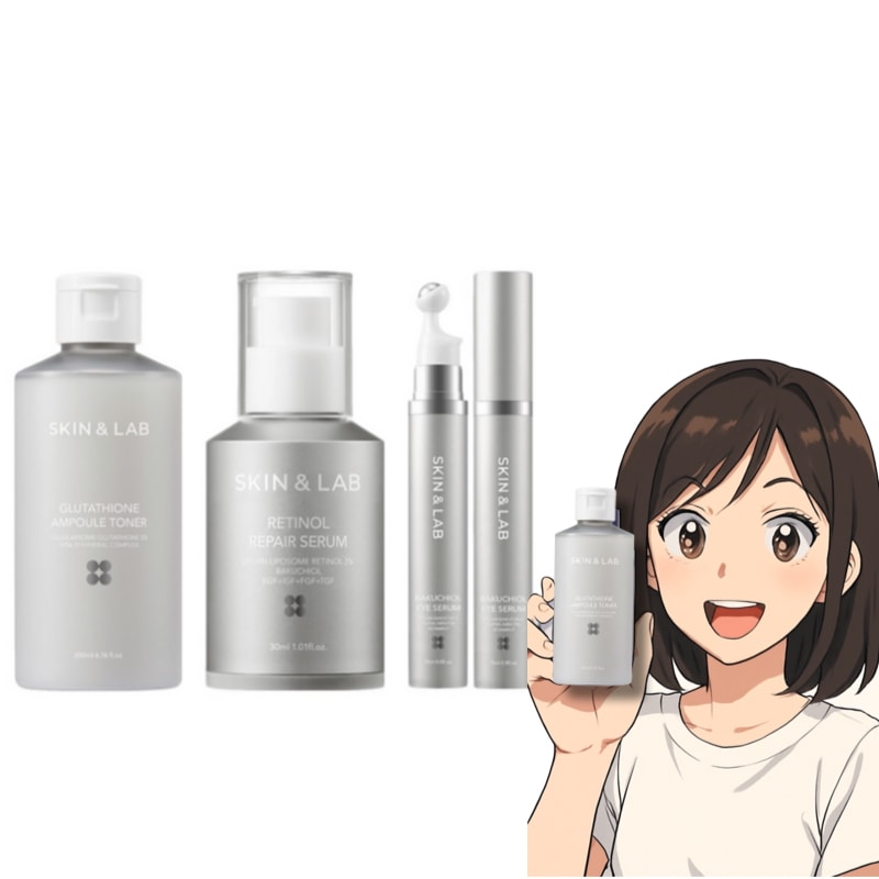 【3点セット】 スキンケアセットグルタチオン アンプルトナー200ml + レチノールリペアセラム30ml + バクチオールアイセラム30ml 韓国コスメ 保湿 美白 ハリケア