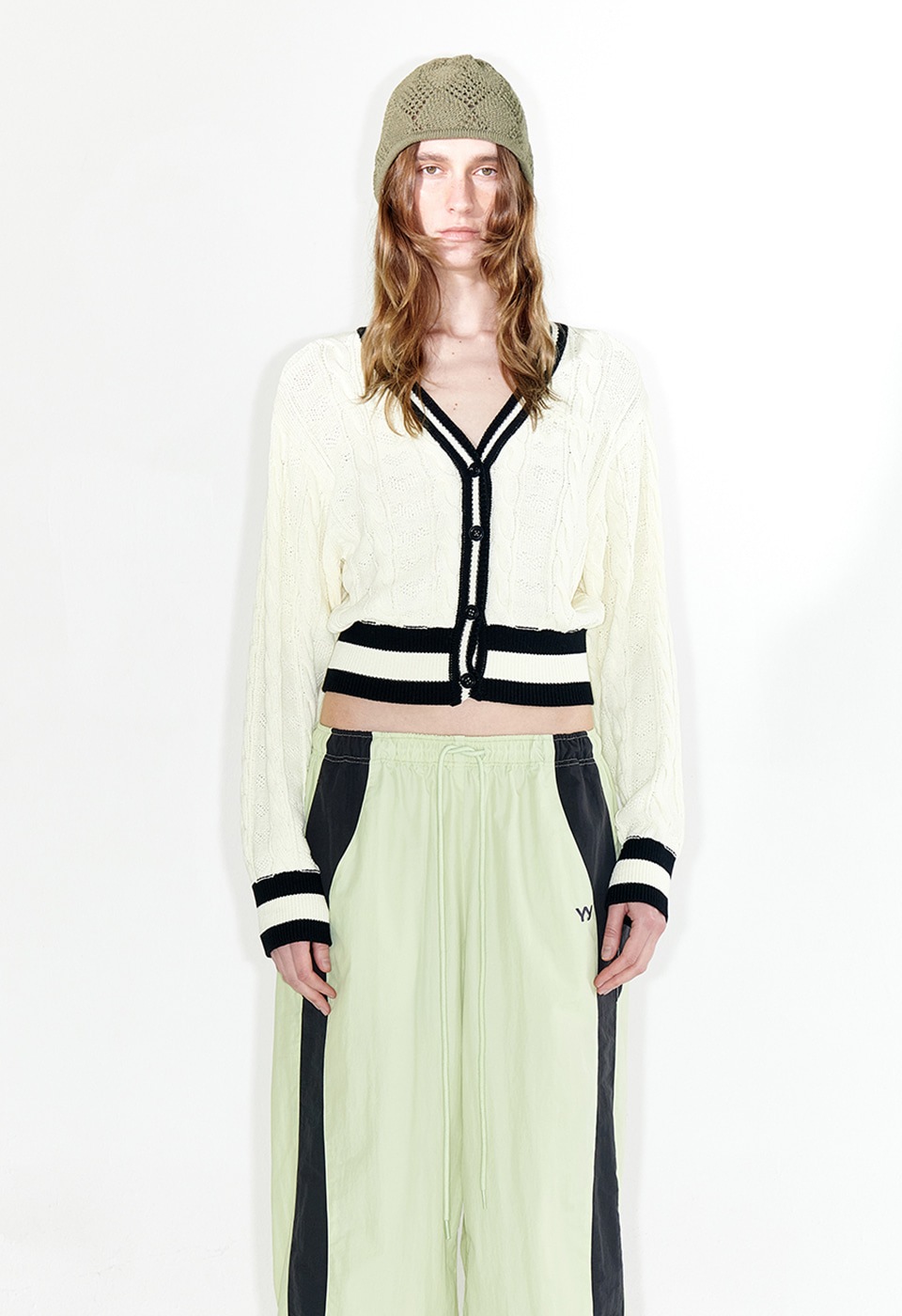 【OPEN Yy】 HEART&CABLE CARDIGAN : IVORY