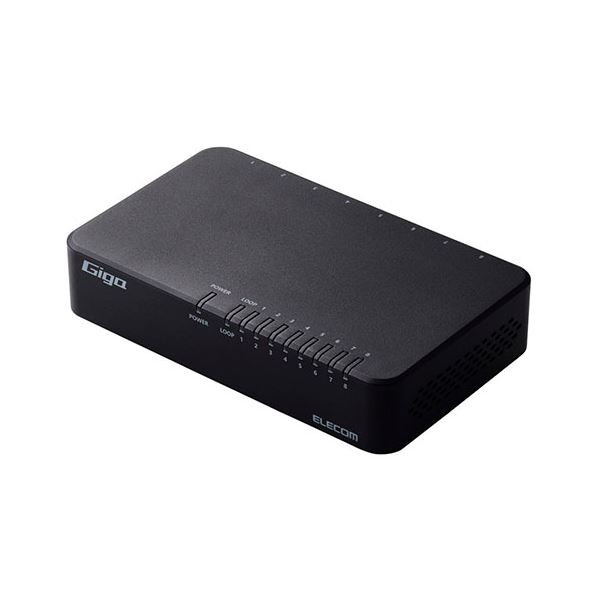エレコム Giga対応8ポートスイッチ(プラ筐体/ACアダプター) 水平/壁掛け/マグネット EHC-G08PA4-JB