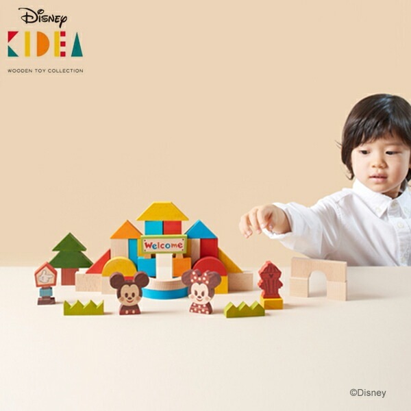 【DisneyKIDEA】ディズニー キディア キデア BLOCK ミッキー＆フレンズ 木製 おも