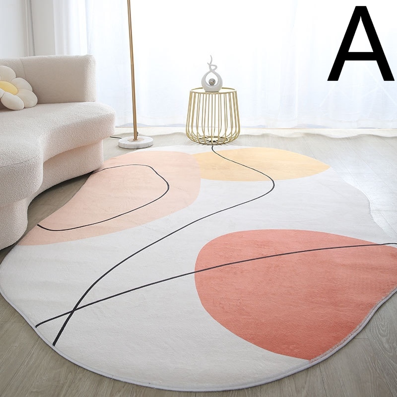 カシミヤのシンプルカーペットを模した軽量で不規則な異形のリビングカーペットins風ベッドサイドカーペット140*200/160*230cm