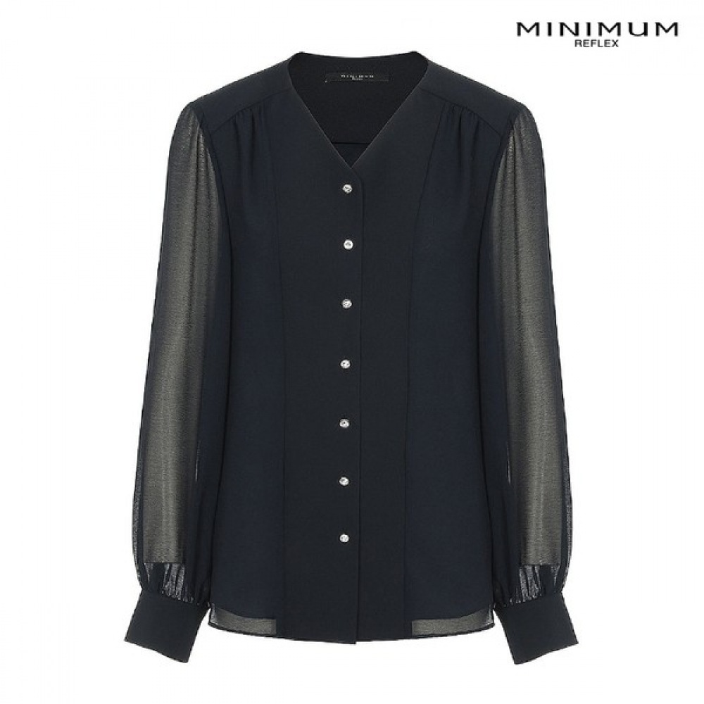 (ミニマム) Vネックシフォンブラウス MXBAWB3090-DV
