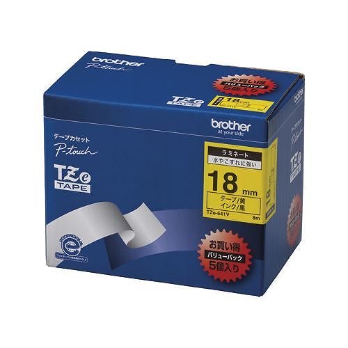 （まとめ買い）ピータッチテープ18mm黄/黒（5個入） TZE-641V 00009847 [x3]