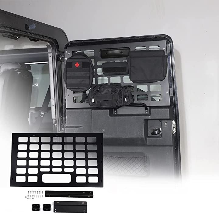 ランドローバーディフェンダー90 110 2004-2019に適用 車のリアドアバッグラック アルミニウム合金 収納ラック 20,016円