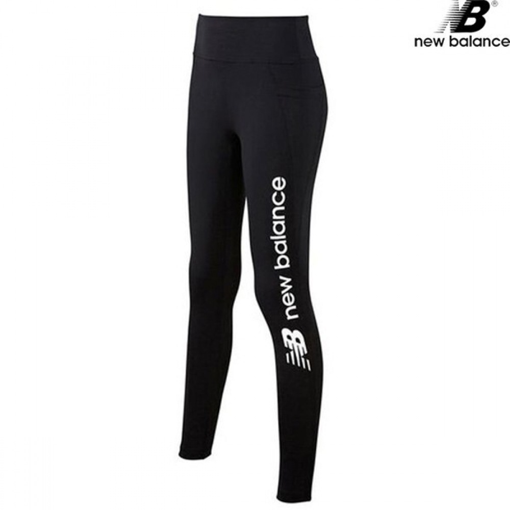 ニューバランスハーフクラブ/NBNS94W082-BK ハイウエストレター少し厚手ニューフットレギンス