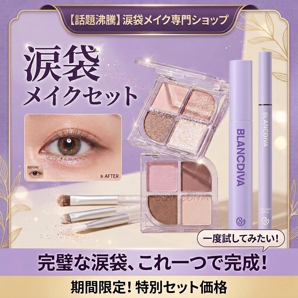 【メガポ限定】【涙袋メイクセット】涙袋パレット/立体ツヤ感×くっきり目元/完売アイテム/人気No.1/韓国インフルエンザ