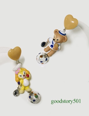 Duffy Bear and CookiesAnn Earrings kidult 韓国のイヤリング 手作り のユニークな キャラクター の美しい かわいい ビビッド 派手な イヤリング