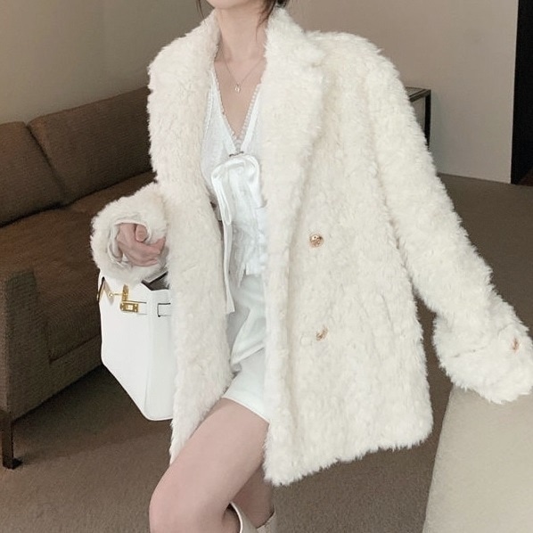 レディース ジャケット アウター 上着 ボアジャケット ロング 長袖 Vネック 襟付き ワイド ストレート Iライン オーバーサイズ スマート フェミニン ポケット 前開き 2way ボア