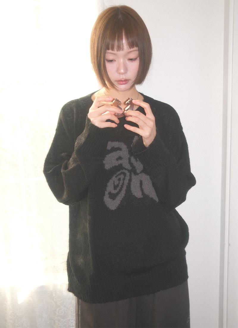 【AS"ON】 MAZE KNIT / BLACK 正規品