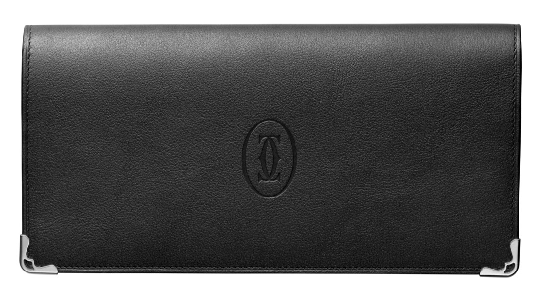 L3001363 ジップ付インターナショナル ウォレット 小銭入付長財布 カーフスキン ブラックボルドー/シルバー 　/取寄品