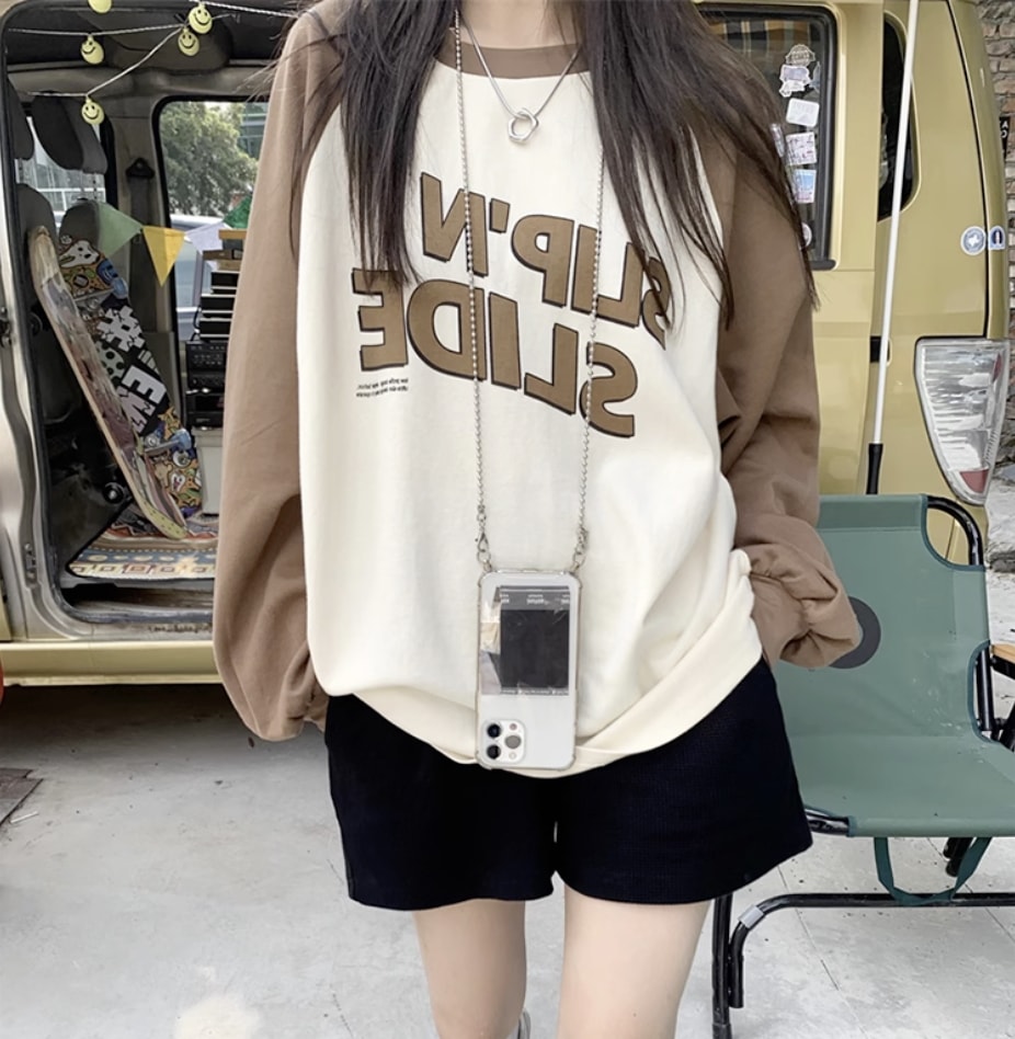 トップス カットソー ロンT 袖あり 長袖 ドロップショルダー ラウンドネック 襟なし ストレート ワイド 伸縮性 かわいい カジュアル おしゃれ お洒落 かっこいい レトロ こなれ感 ラフ 5,702円